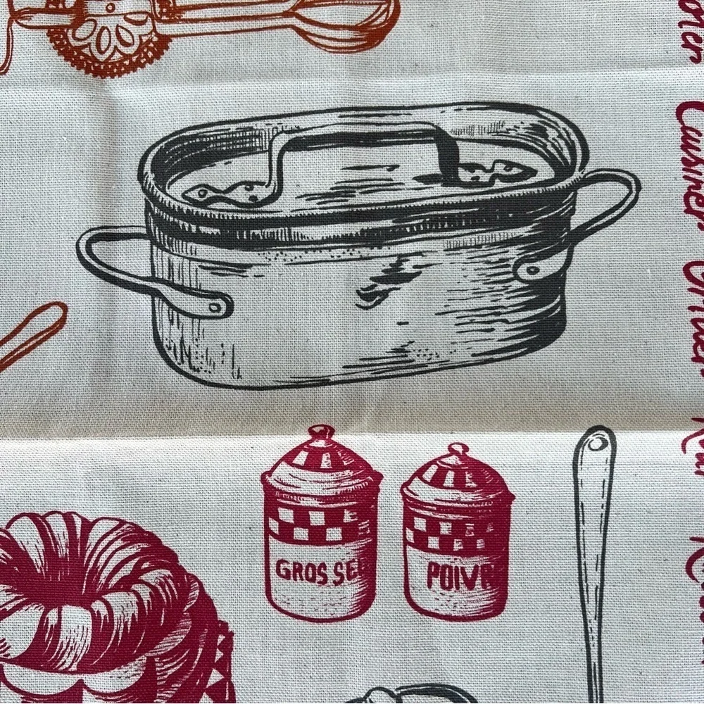 Winkler Tea Towel Les Ustensiles de Cuisine Kitchen Utensils 100% Cotton France